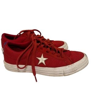 Converse One Star Pro Red Canvas Athletic Low Top Sneakers Big Kid Sz 5.5